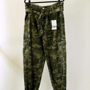Zara Camo Cargo Pants 42